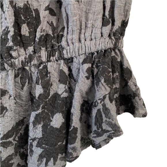 Free People Shades Of Cool Floral Ruffle Off The Shoulder Top Short Sleeves - Picture 8 of 14